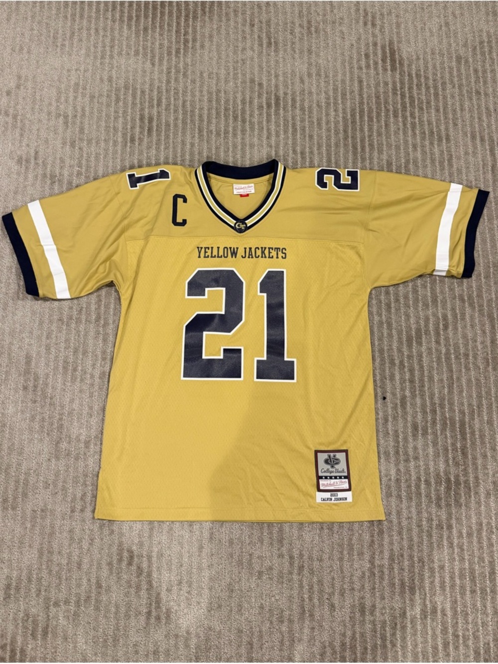 Mitchell & Ness Georgia Tech Yellow Jackets #21 Calvin Johnson Jersey